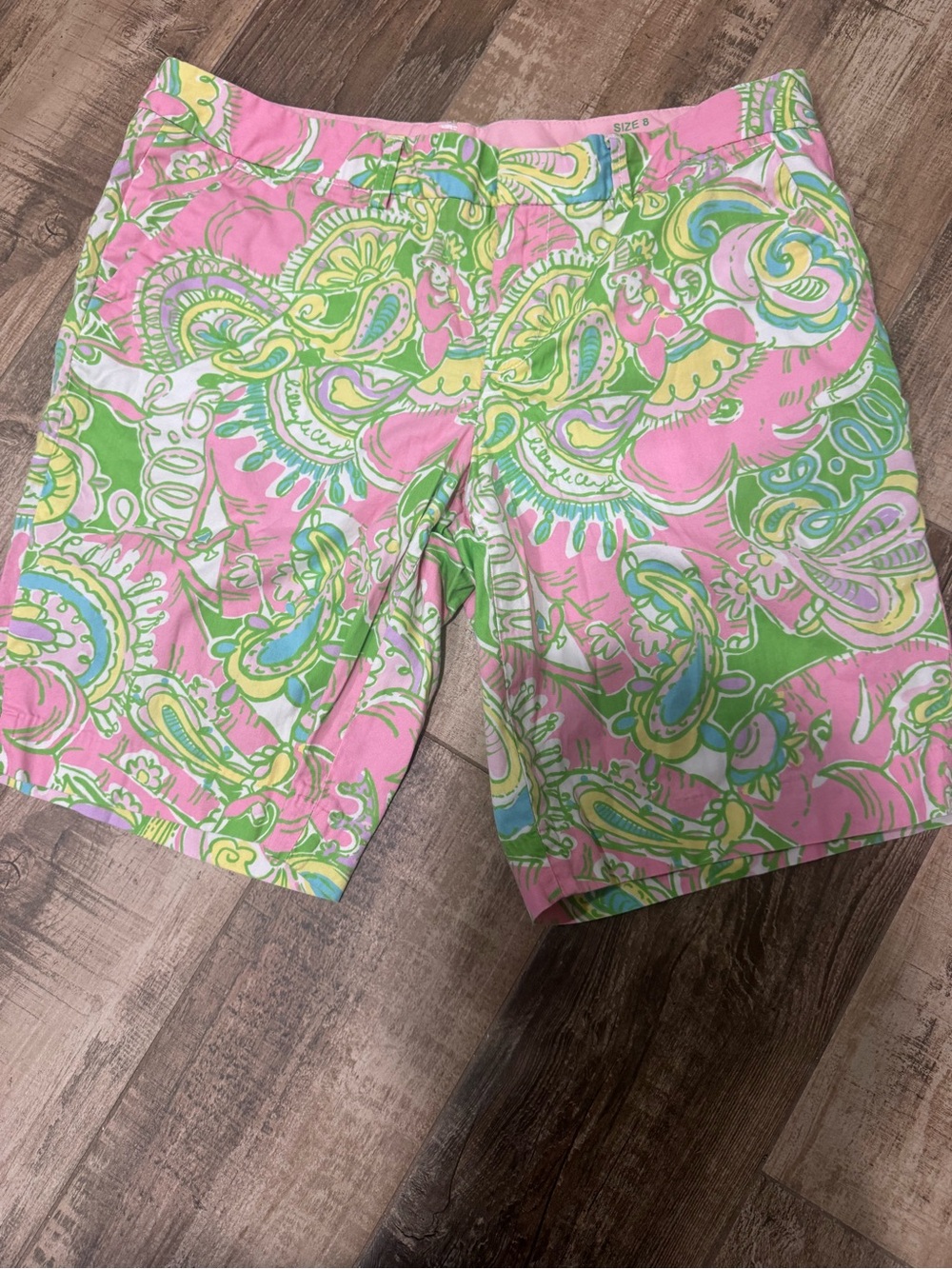 Lilly Pulitzer Women's Pink Green Blue Paisley Print Shorts Size 8 NWOT